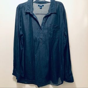 Denim half button top - Old Navy XXL